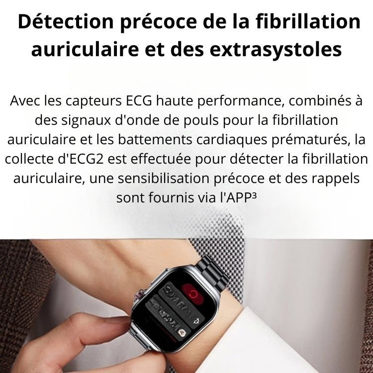 Montre intelligente étanche IP68 avec bracelet en silicone de 2,04 pouces ET585, prise en charge de la mesure de la composition sanguine/ECG