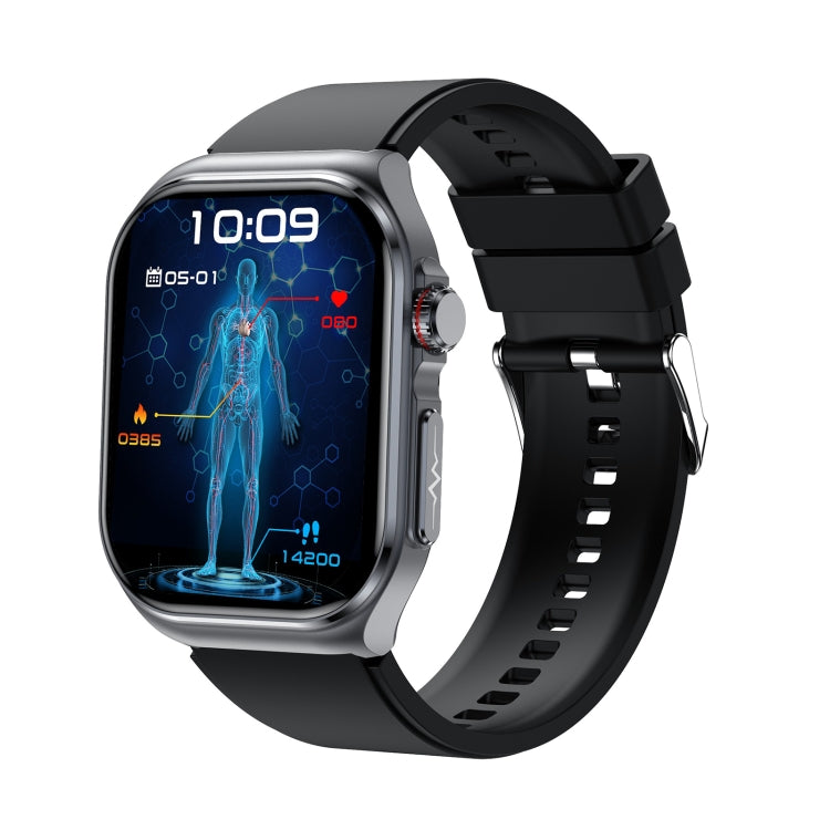 Montre intelligente étanche IP68 avec bracelet en silicone de 2,04 pouces ET585, prise en charge de la mesure de la composition sanguine/ECG