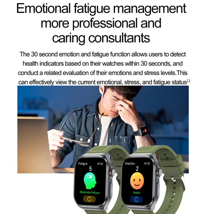 Montre intelligente étanche IP68 avec bracelet en silicone de 2,04 pouces ET585, prise en charge de la mesure de la composition sanguine/ECG