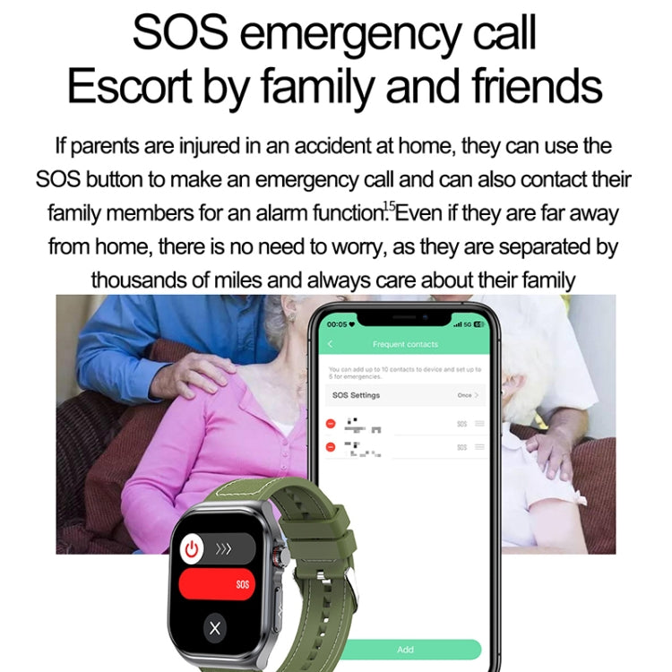 Montre intelligente étanche IP68 avec bracelet en silicone de 2,04 pouces ET585, prise en charge de la mesure de la composition sanguine/ECG