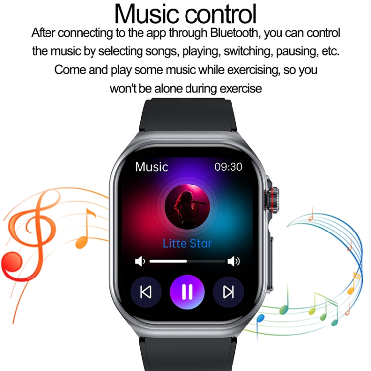 Montre intelligente étanche IP68 avec bracelet en silicone de 2,04 pouces ET585, prise en charge de la mesure de la composition sanguine/ECG