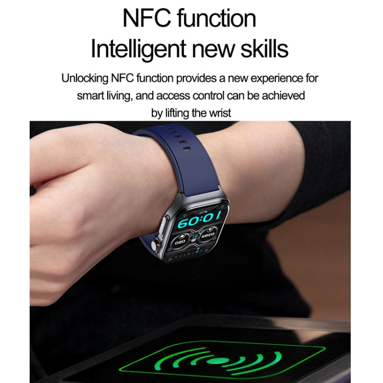Montre intelligente étanche IP68 avec bracelet en silicone de 2,04 pouces ET585, prise en charge de la mesure de la composition sanguine/ECG