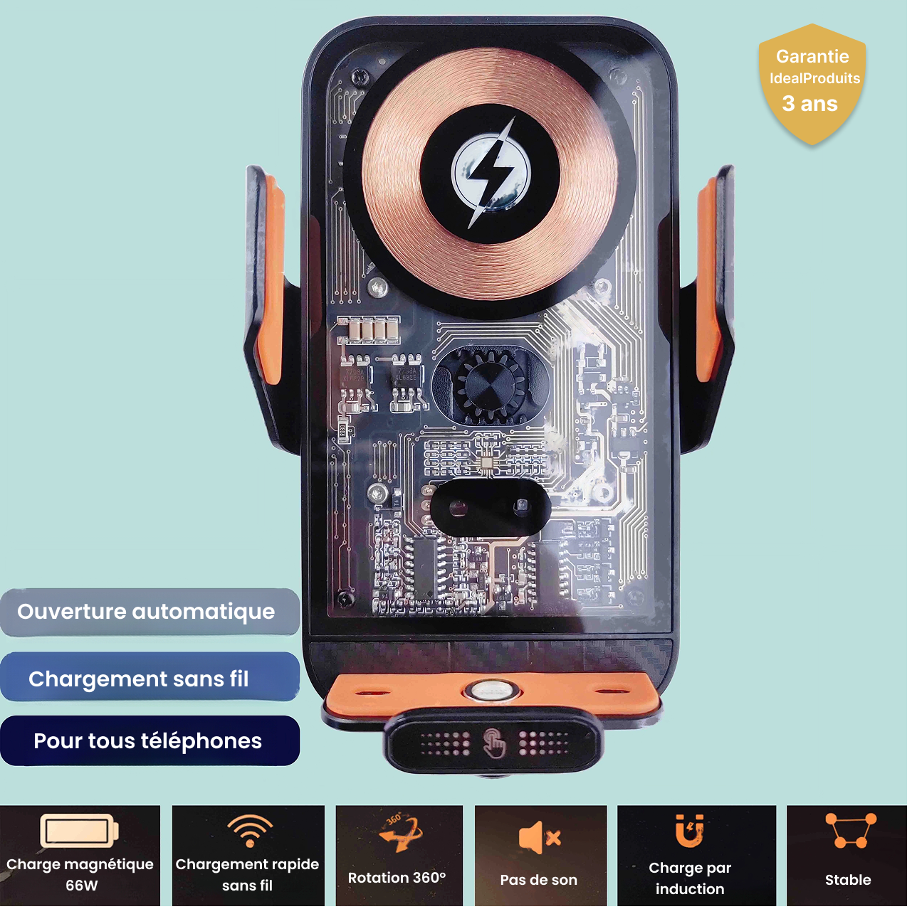 support chargeur induction sans fil voiture