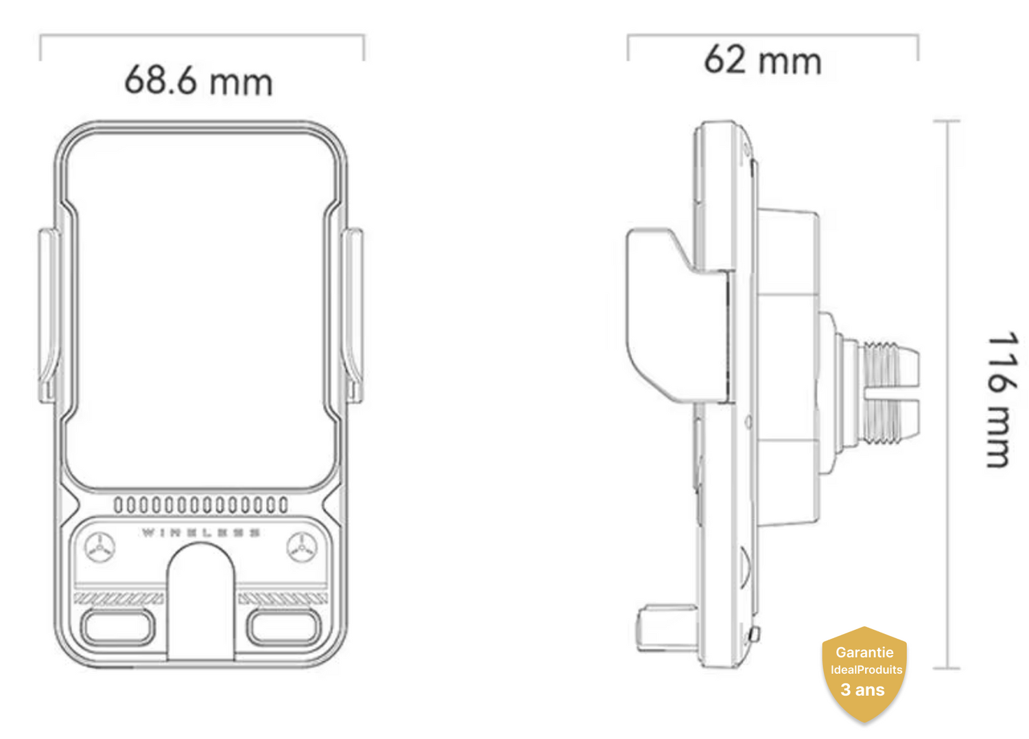 support chargeur sans fil rotation automatique