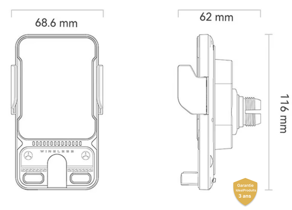 Support Chargeur sans Fil Rotation Automatique