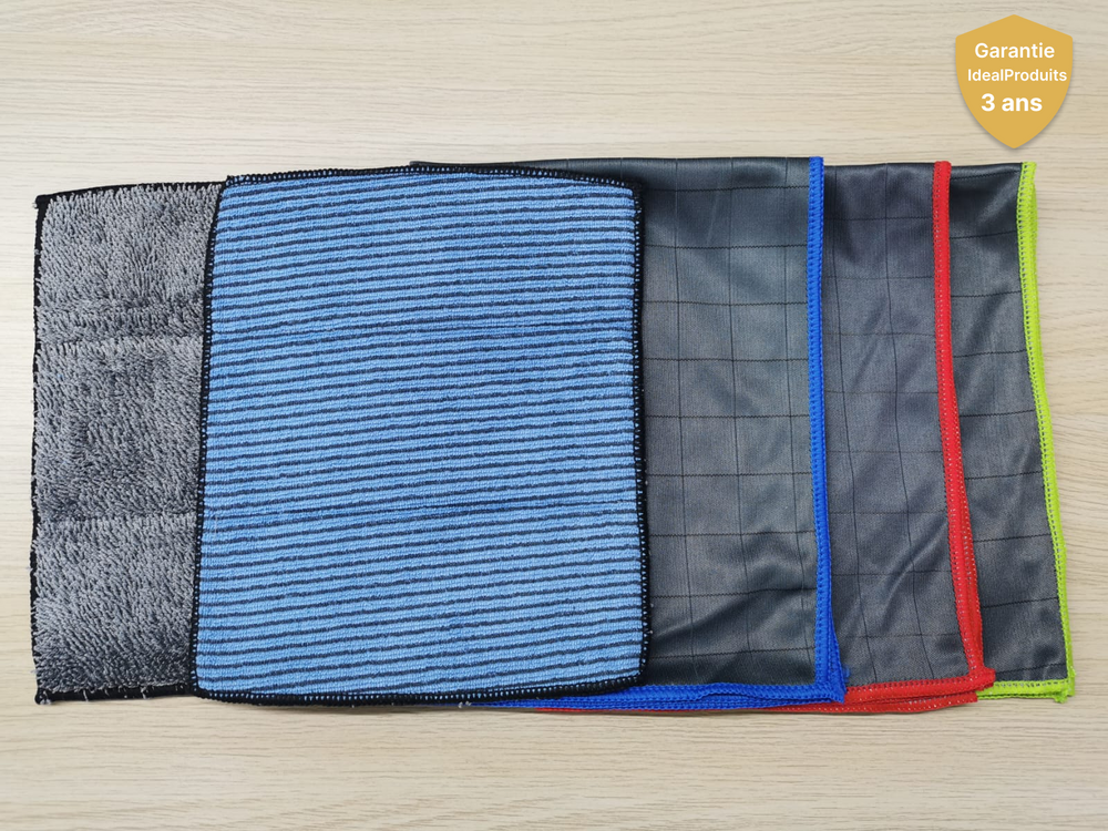 Lot De 4 Chiffons Microfibre Carbone 40x40cm - Sans Traces, Ultra Absorbants, Réutilisables - 2