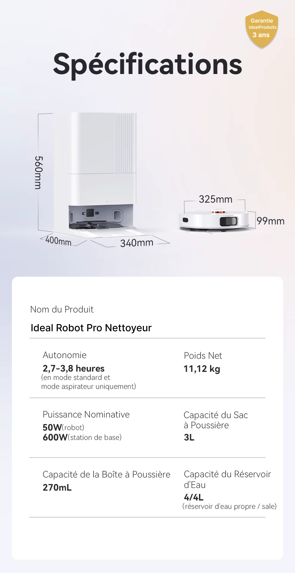 Ideal Robot Pro Nettoyeur